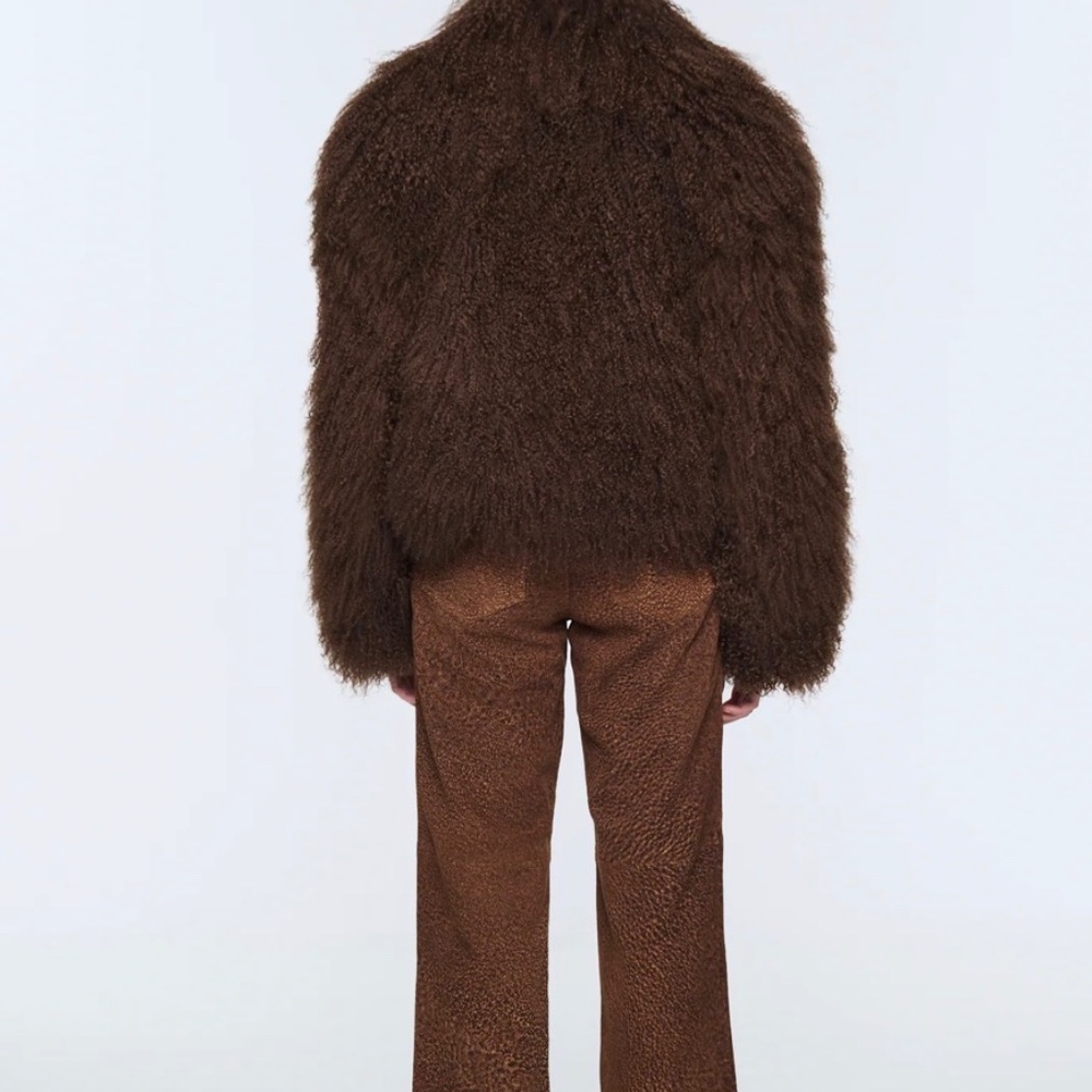 Ducie London Rochelle Shearling Coat in Chocolate - Picture 3 of 7